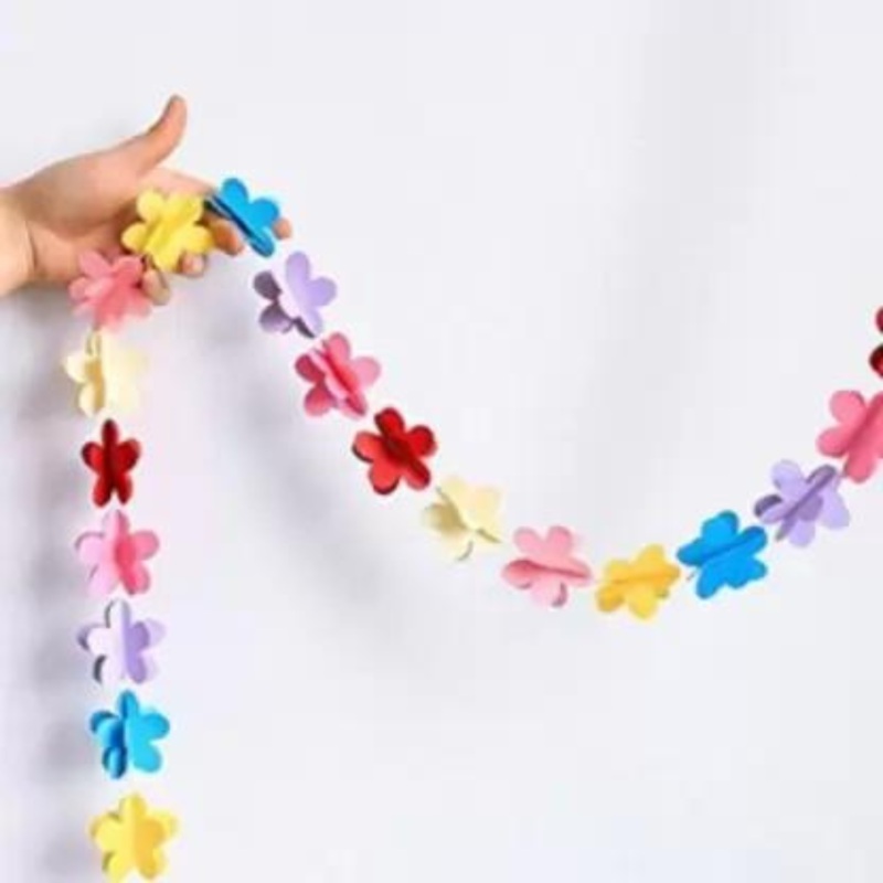 Multi Color 3D Flower String Hanging Decoration