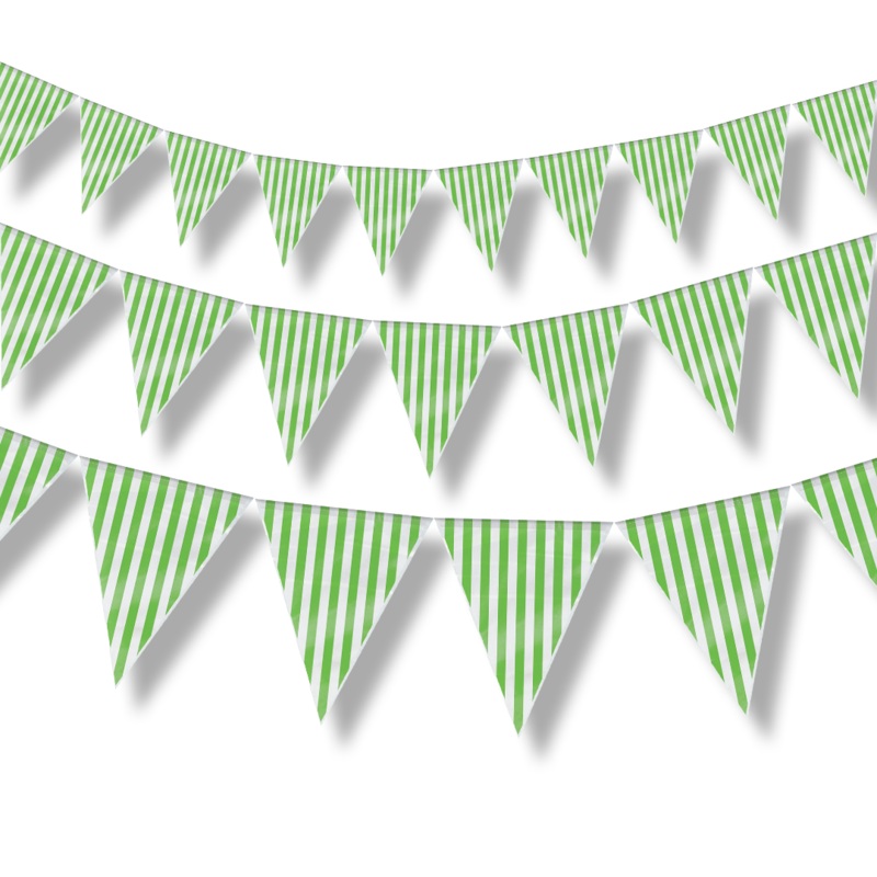 Striped Flag Buntings Green