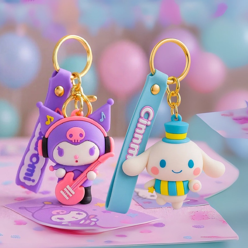 Kuromi and Cinammon Roll Keychain - Set of 2