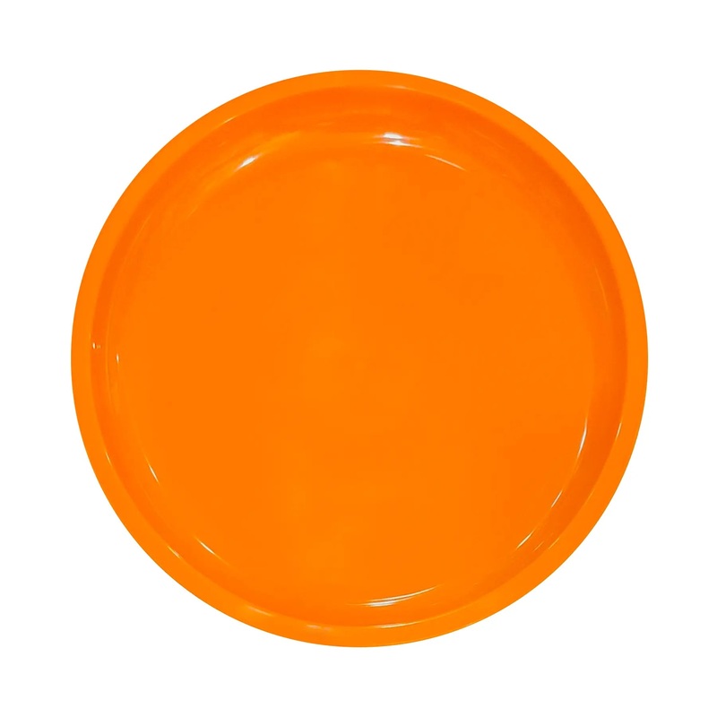 Orange Plastic Round Party Plates - 10 inches - 6PC