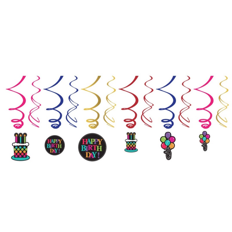 Party On Swirl Decoration - 12CT