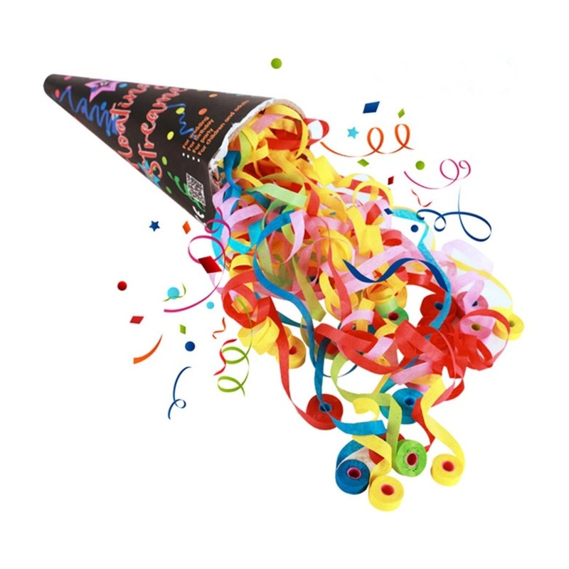 Pull String Colorful Party Streamers/Poppers Pocket Size - 1PC