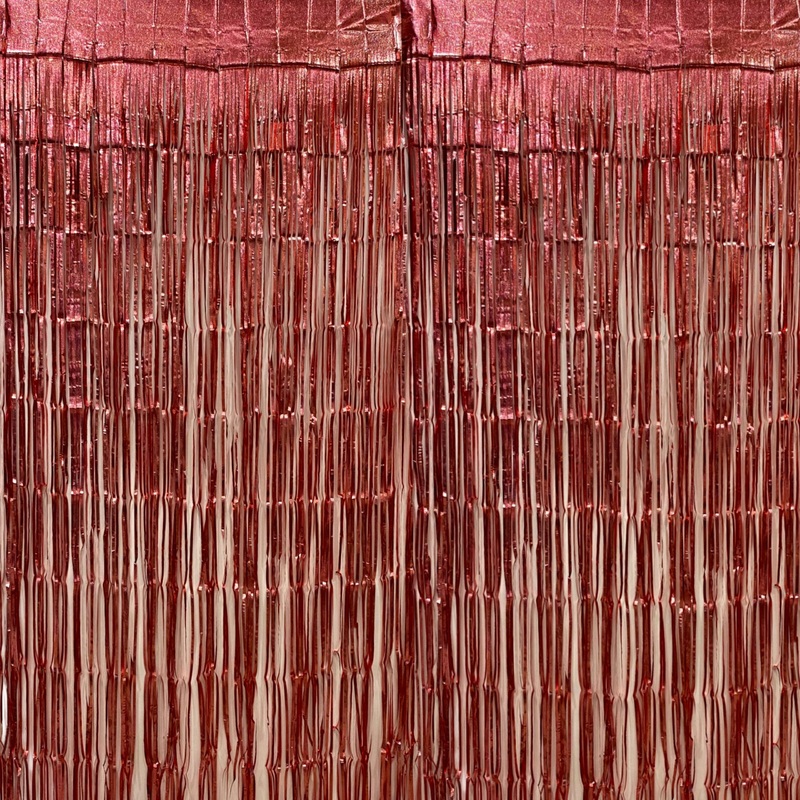 Textured Foil Rose Gold Curtain - 7FT X 3FT