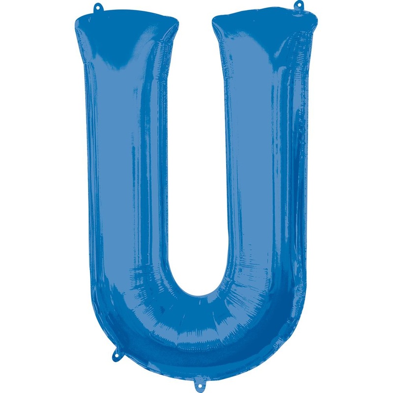34" LETTER U BLUE