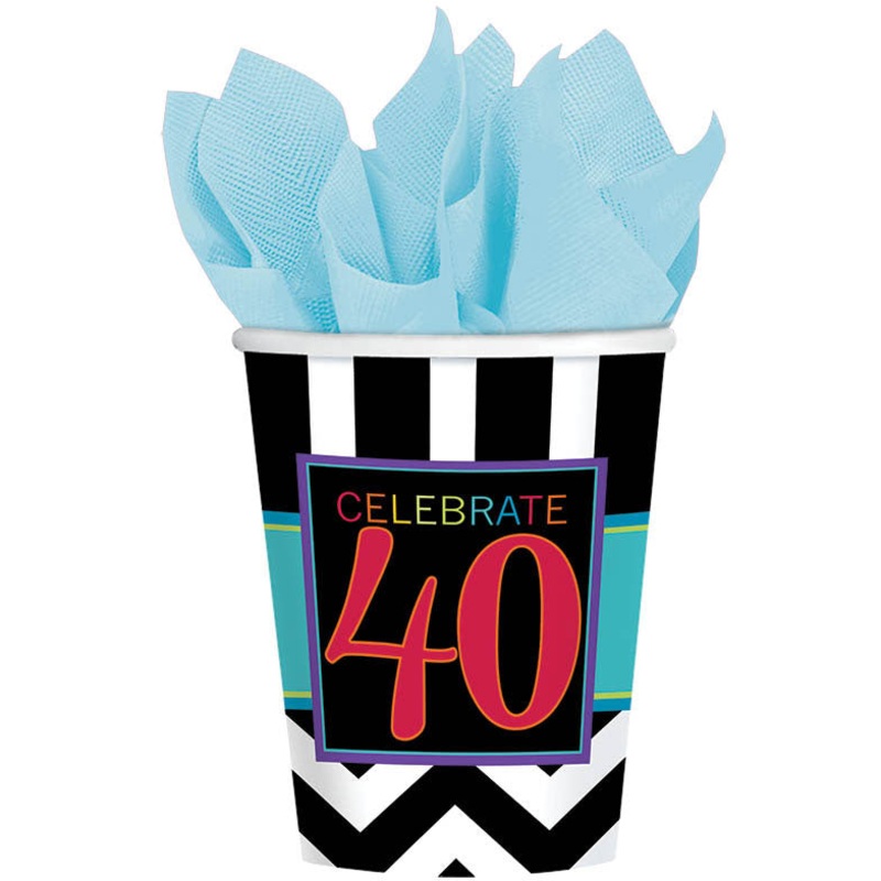 40 Celebrate 9oz Paper Cups (8ct)
