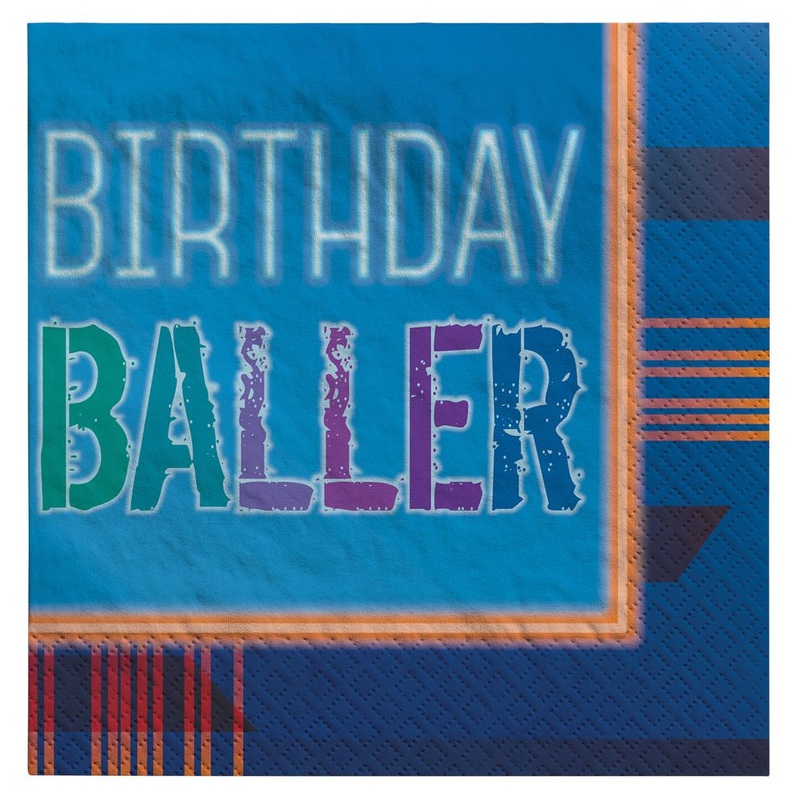 Birthday Baller Beverage Napkins, 16ct