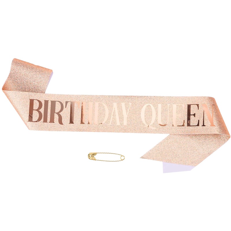 Birthday Queen Sash with Shimmry Texture and Glossy Text - 1PC