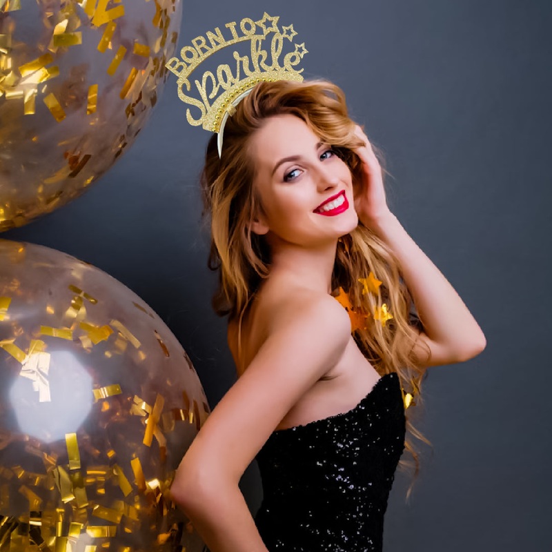 Born to Sparkle Rosegold Headband - 1PC