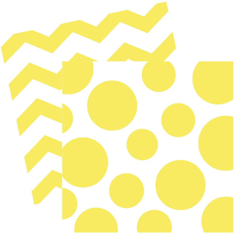 Mimosa Chevron and Dot Beverage Napkins (16ct)