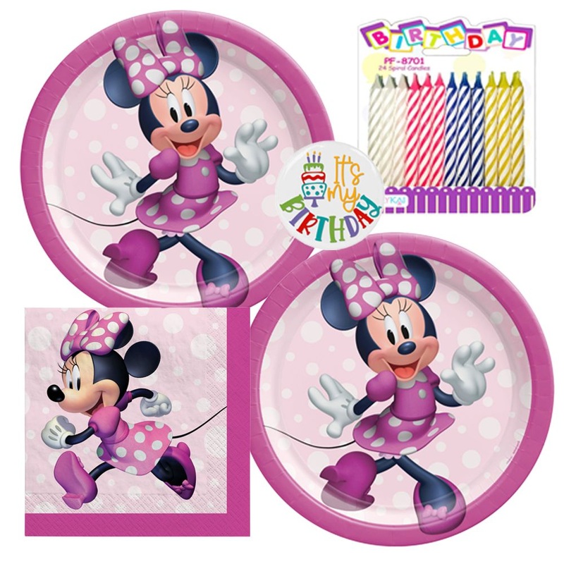 Minnie Mouse Forever Tableware Party Kit for Cake (16 Guests)