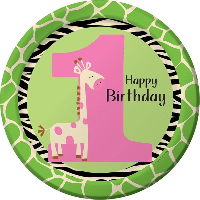 Wild At One Giraffe Dinner Plates (8ct)