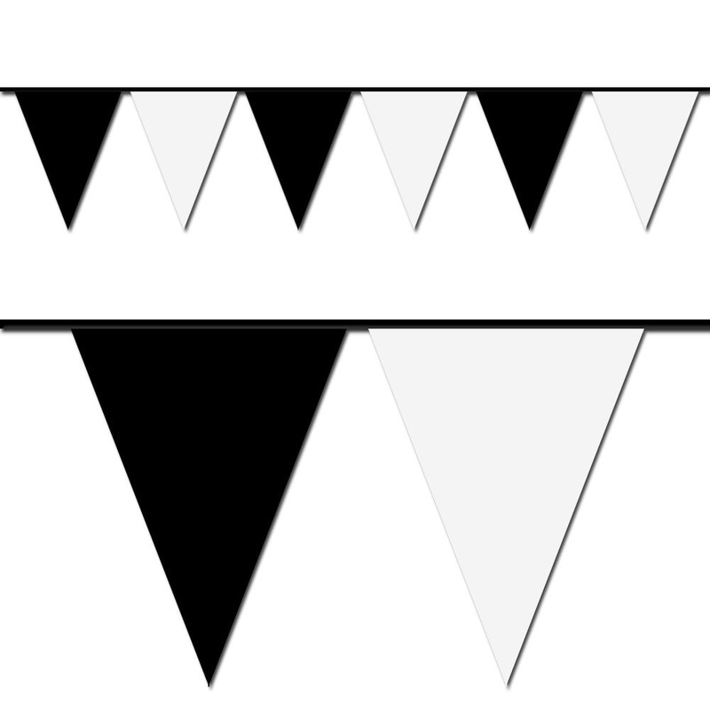 100' Black & White Pennant Flag