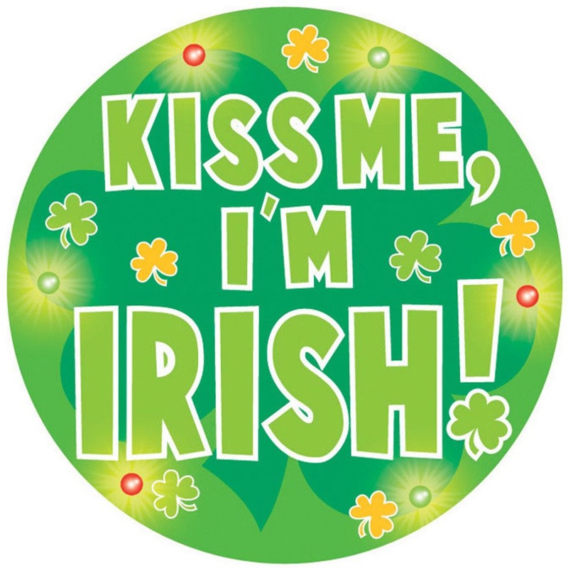 2.25" Kiss Me I'm Irish Flashing Button (1ct)