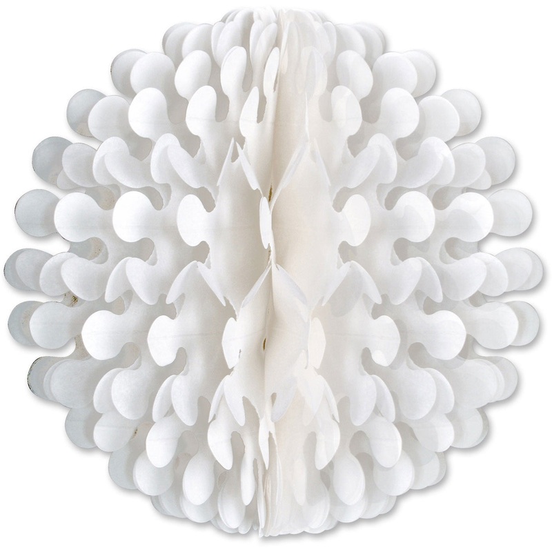 9" White Flutter Tissue Ball