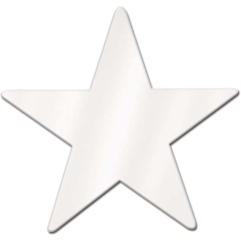 9" White Foil Star Cutout