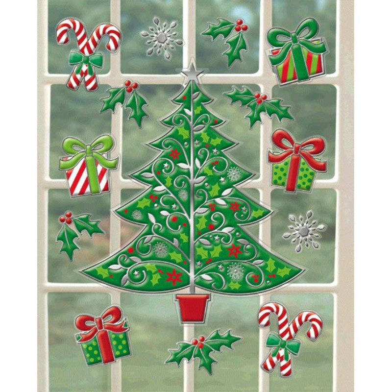 Christmas Tree Embossed Window Cling