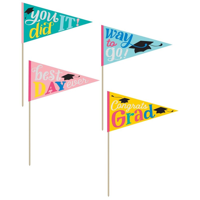 Follow Your Dreams Graduation Pennant Flags (4ct)