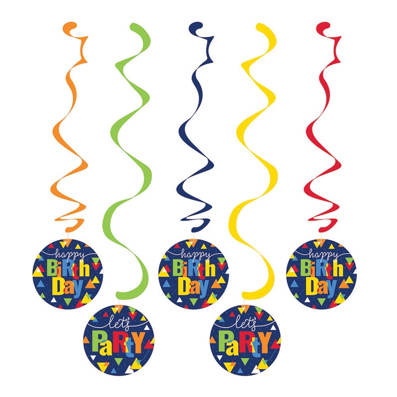Geo Pop Hanging Swirls (5ct)