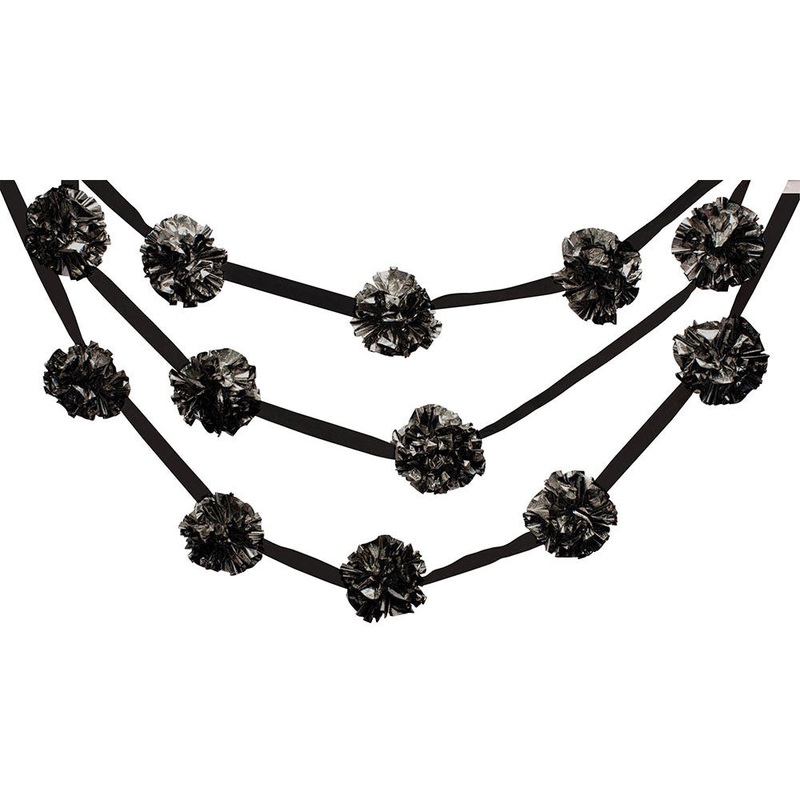 Glitz Black Pom Pom Garland