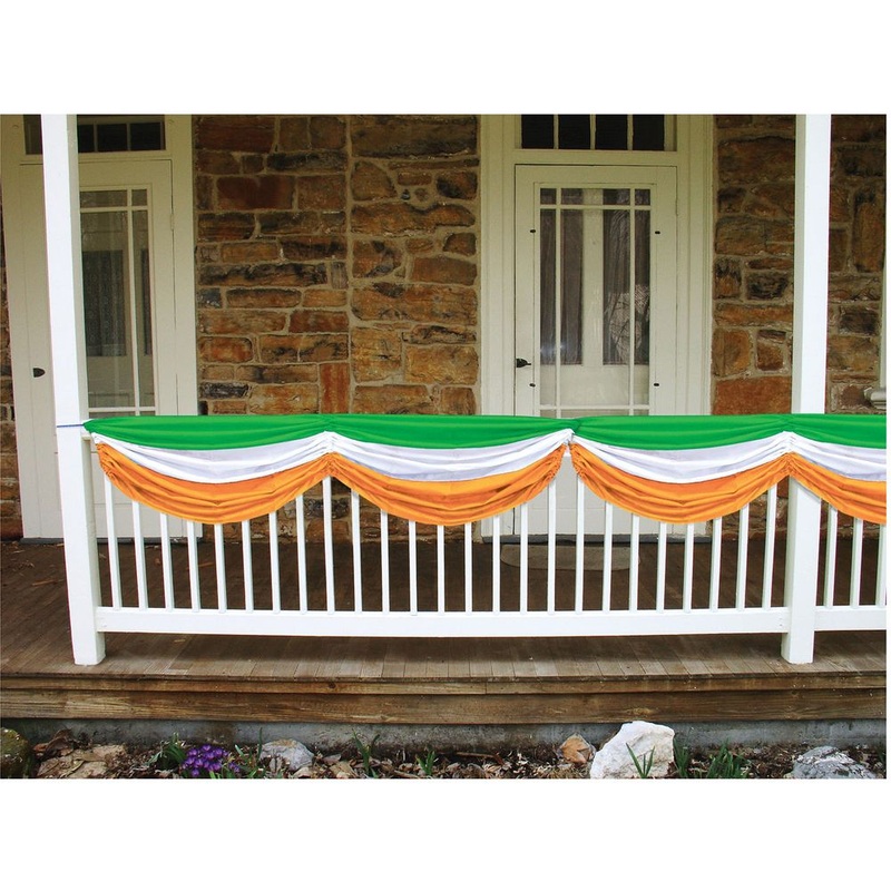 Green White And Orange Fabric Buntng