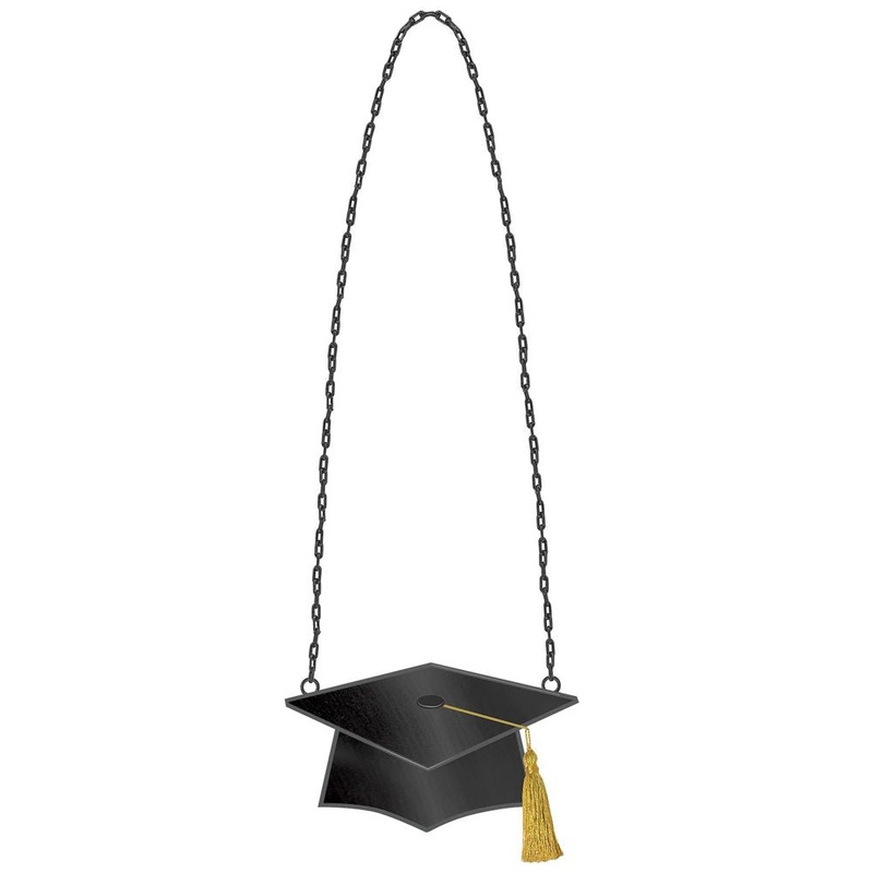 Black Grad Cap Necklace (1ct)