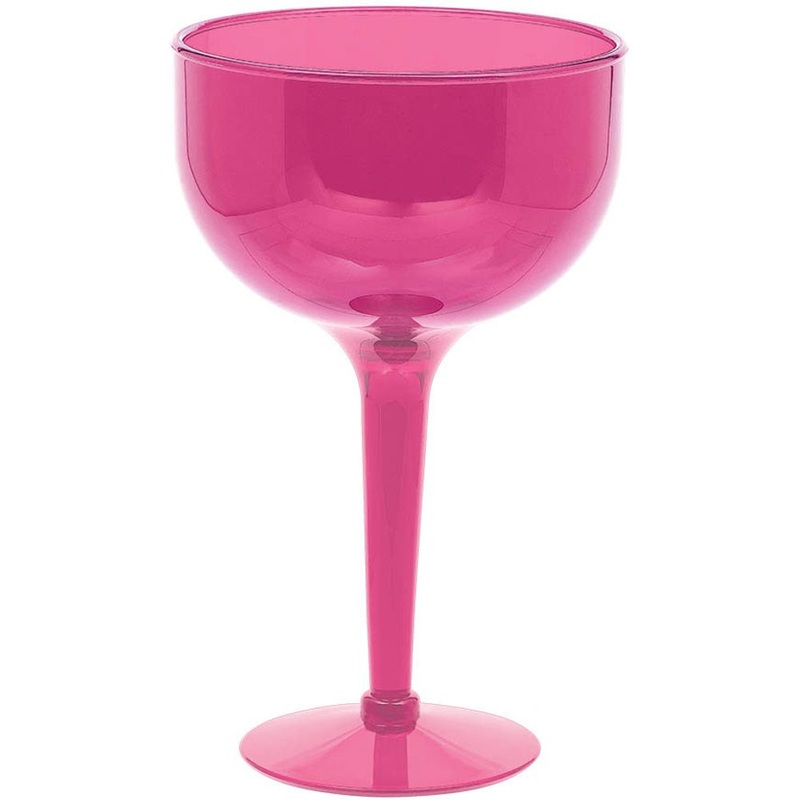 Bright Pink Jumbo Margarita Glasses