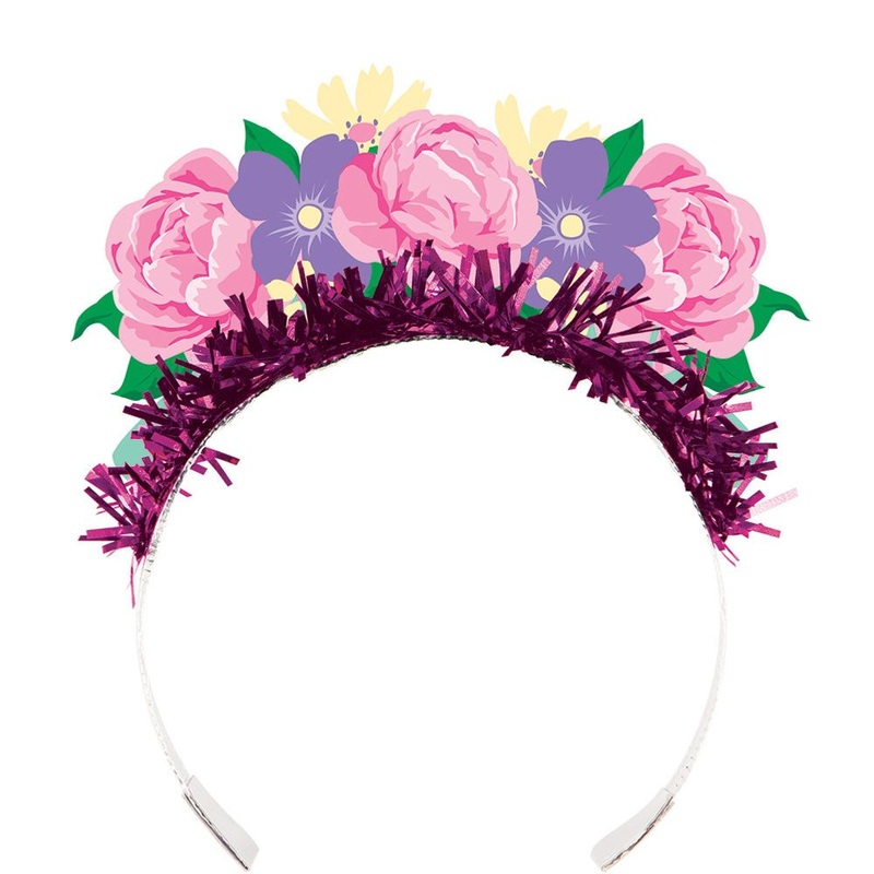 Floral Tea Party TIARA WITH FRINGE