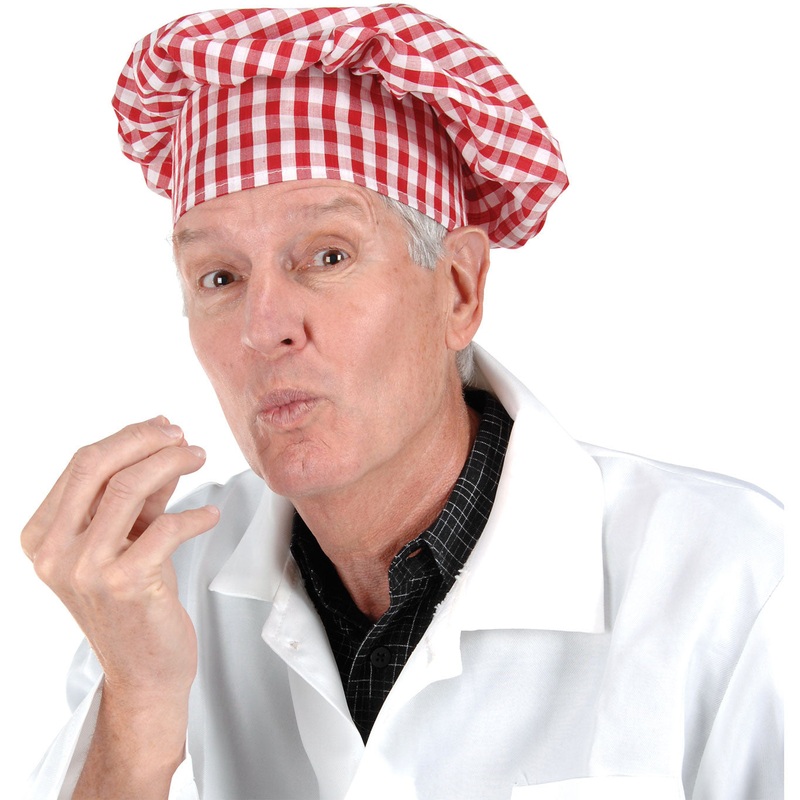 Gingham Fabric Chef's Hat