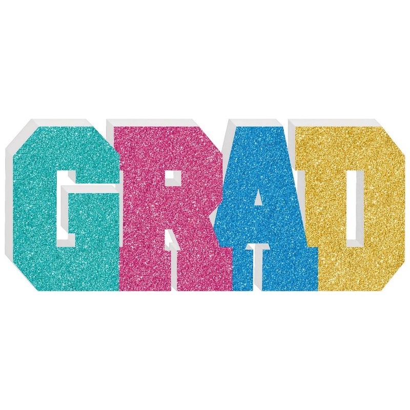 Grad Glitter MDF Standing Sign (1ct)