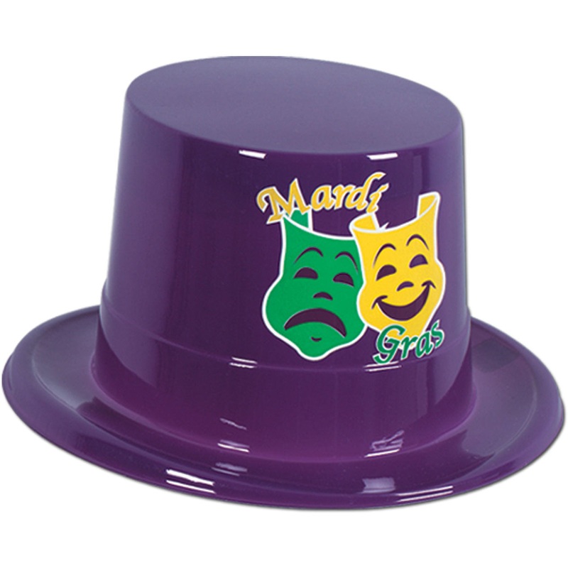 Mardi Gras Plastic Top Hat