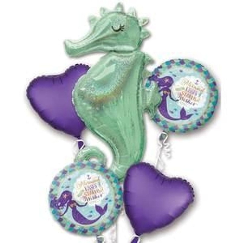MERMAID WISHES SEAHORSE BOUQUET OF BALLOONS