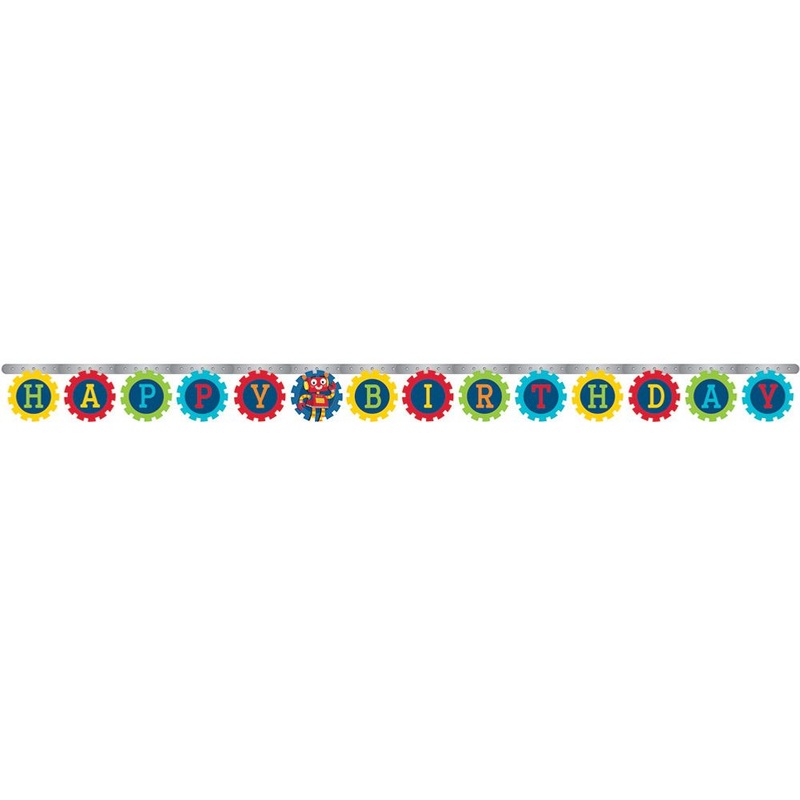 Party Robots Happy Birthday Letter Banner