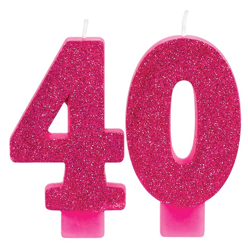 Pink and Gold Milestone 40 Numeral Candles
