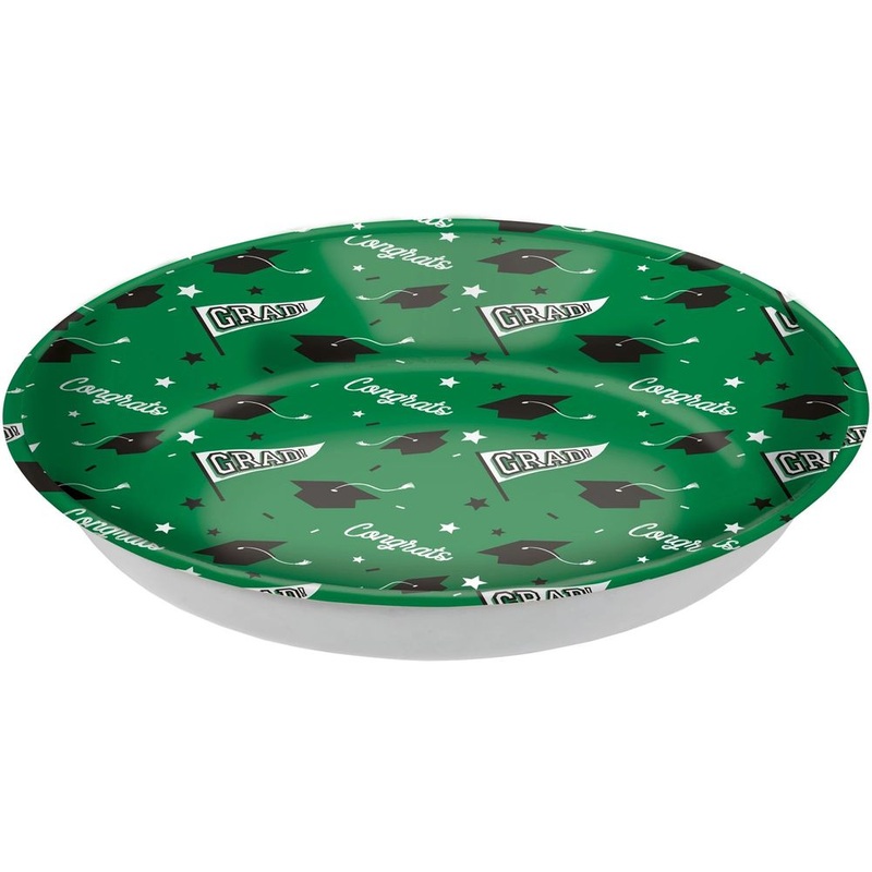 Plastic Graduation 14" Bowl Green (1ct)