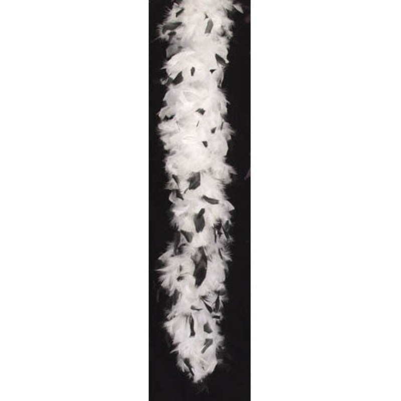 White/Black Tips Boa 72"