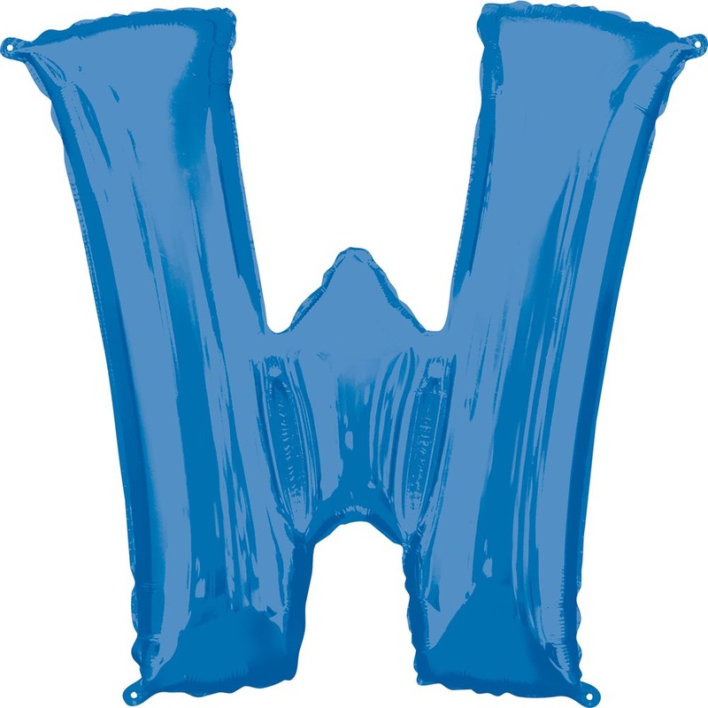 34" LETTER W BLUE