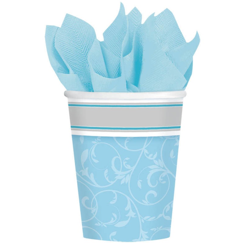 Blessings Blue 9oz Paper Cups (8ct)