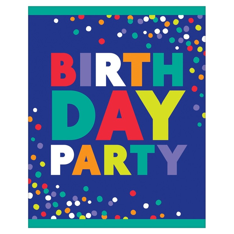 Bold Happy Birthday Postcard Invitations, 8 ct