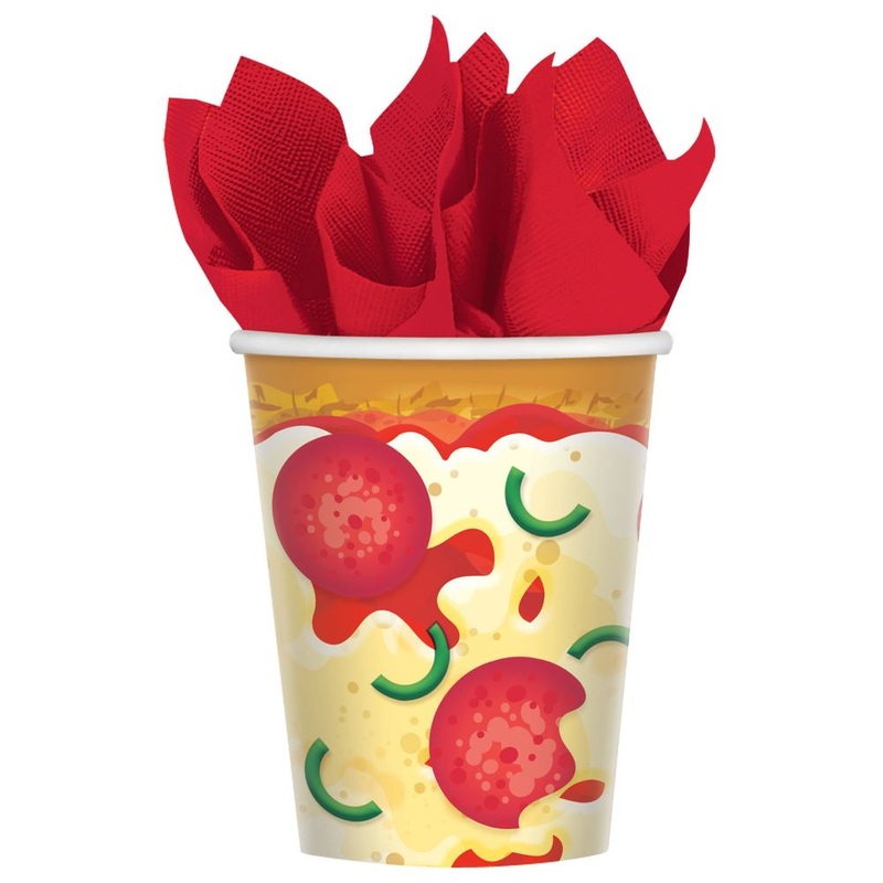 Pizza Party 9 oz Paper Cups (8 ct)