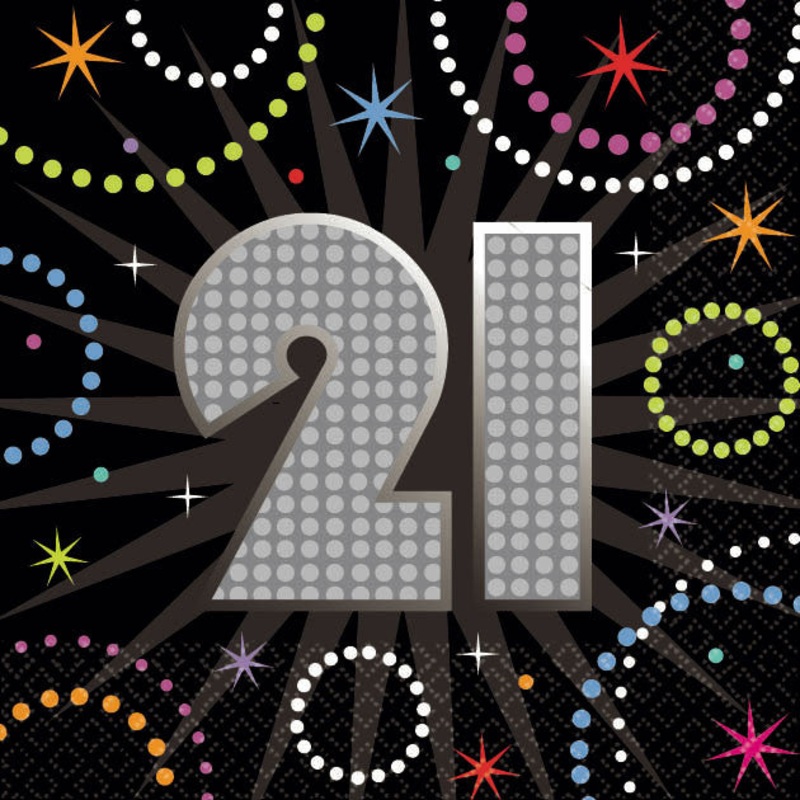 Time To Party 21 Beverage Napkins (16ct)