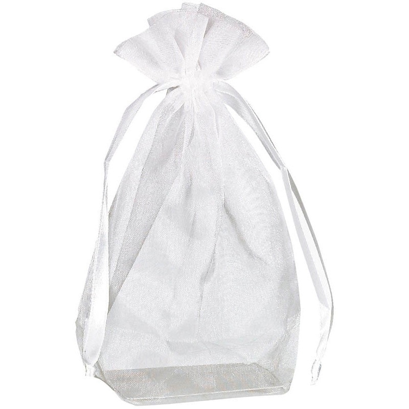 White Box Bottom Organza Bags