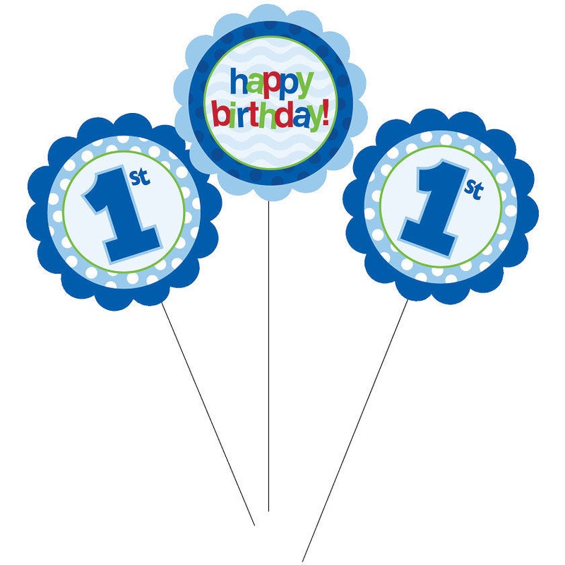 1st Birthday Boy Centerpiece Sticks