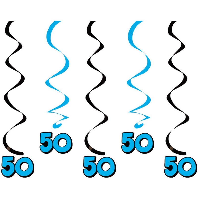 50th Birthday Hanging Swirls (5ct)