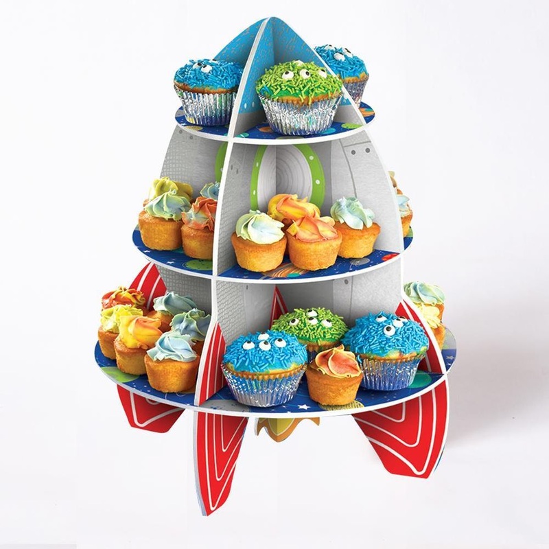 Blast Off Rocket Cupcake, Treat Stand