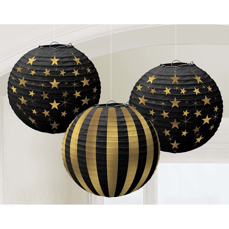 Glitz & Glam Hot Stamp Hanging Lanterns (3 ct)