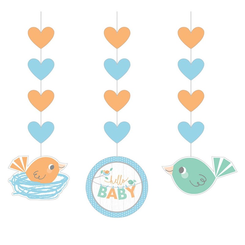 Hello Baby Boy Hanging Cutouts (3 ct)
