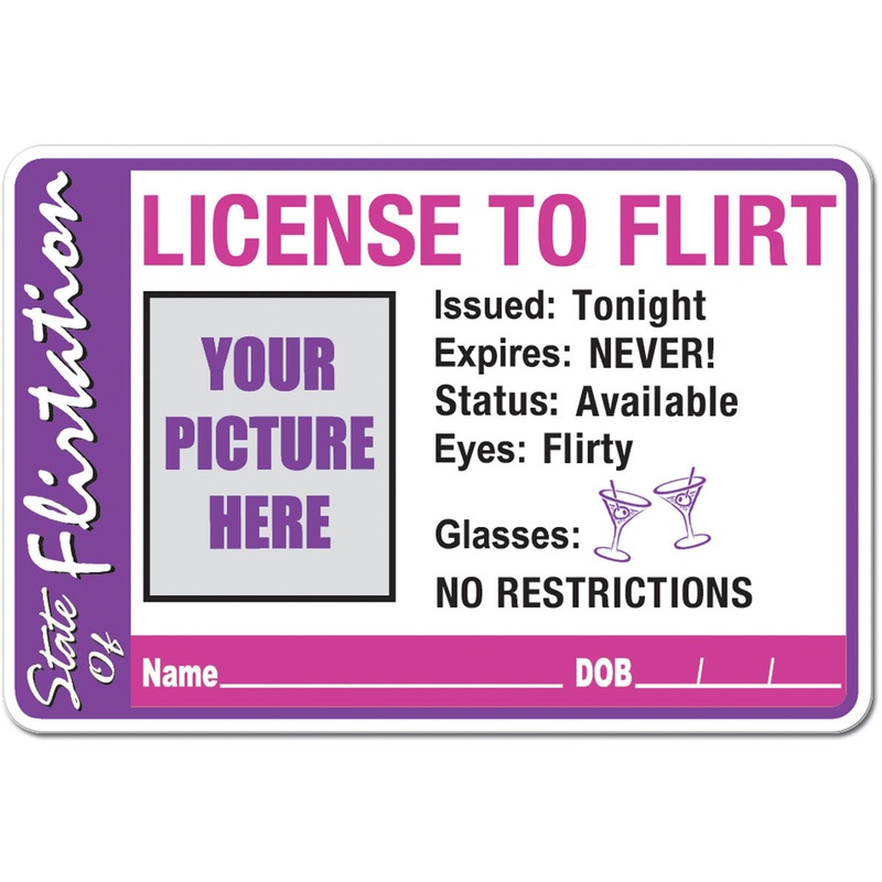 License To Flirt Button