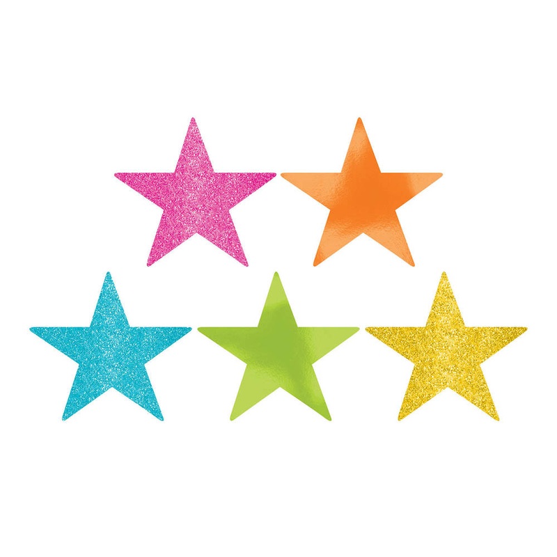 Multi Color 5" Star Cutouts (5 ct)