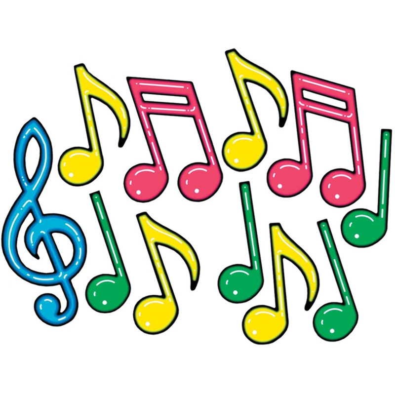 Neon Musical Note Silhouettes (12 ct)