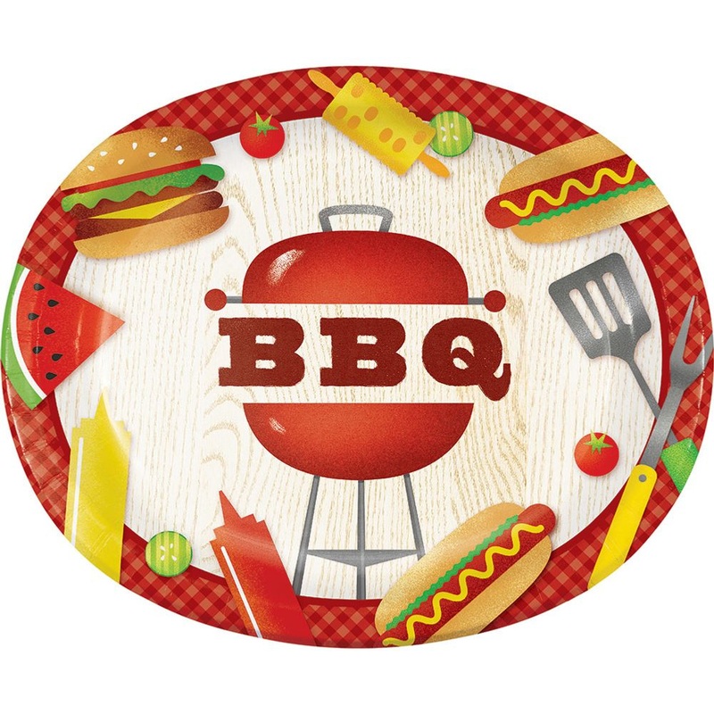 BBQ Time Oval Platter (8 ct)